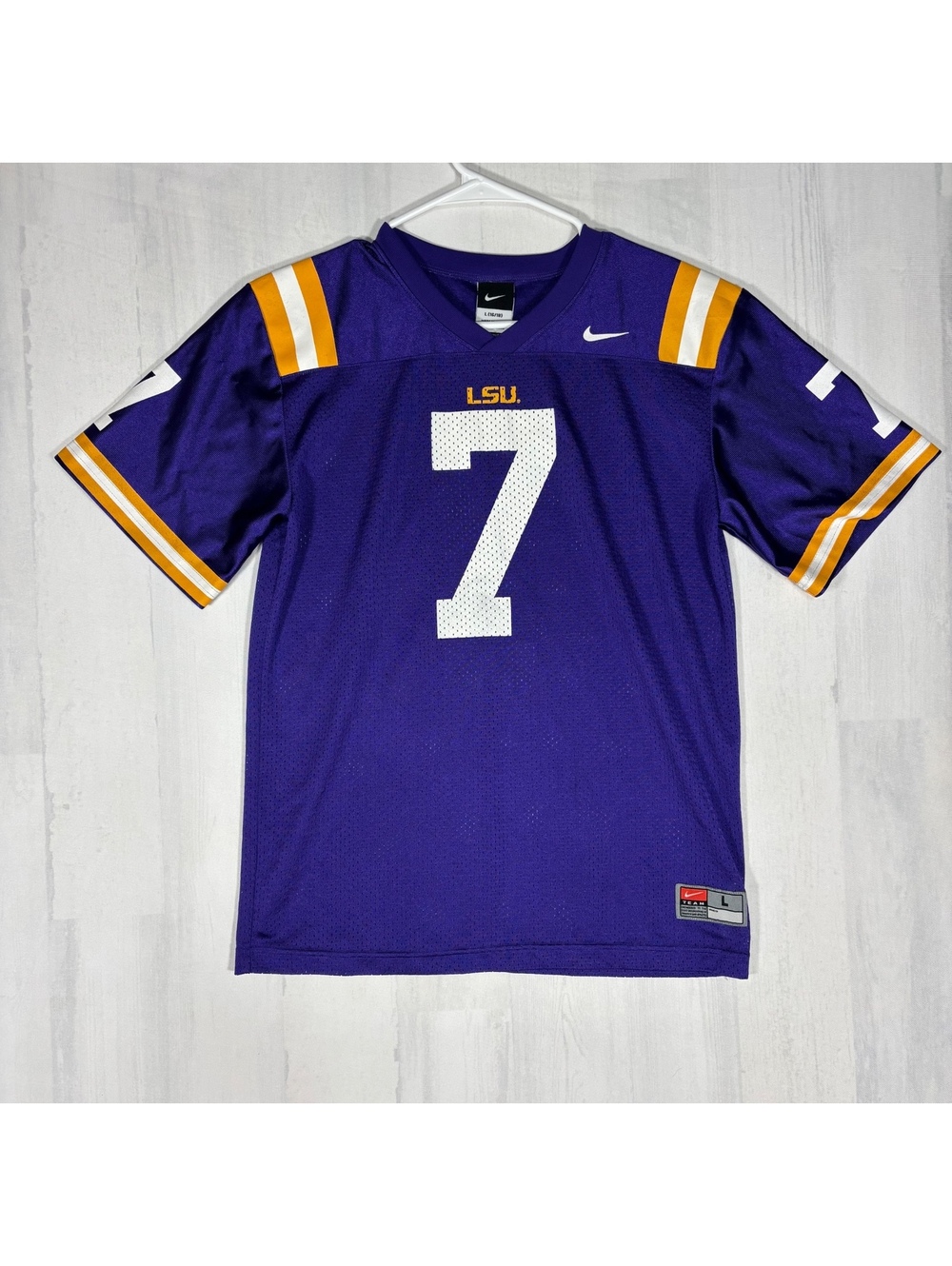 Nike LSU Tigers #7 Football Jersey Youth L 16/18 Purple NCAA